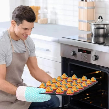 Mini Cake Pans | Carbon Steel 48 Hole Muffin Tray - Non Stick Bakeware - ZOOMNSTORE