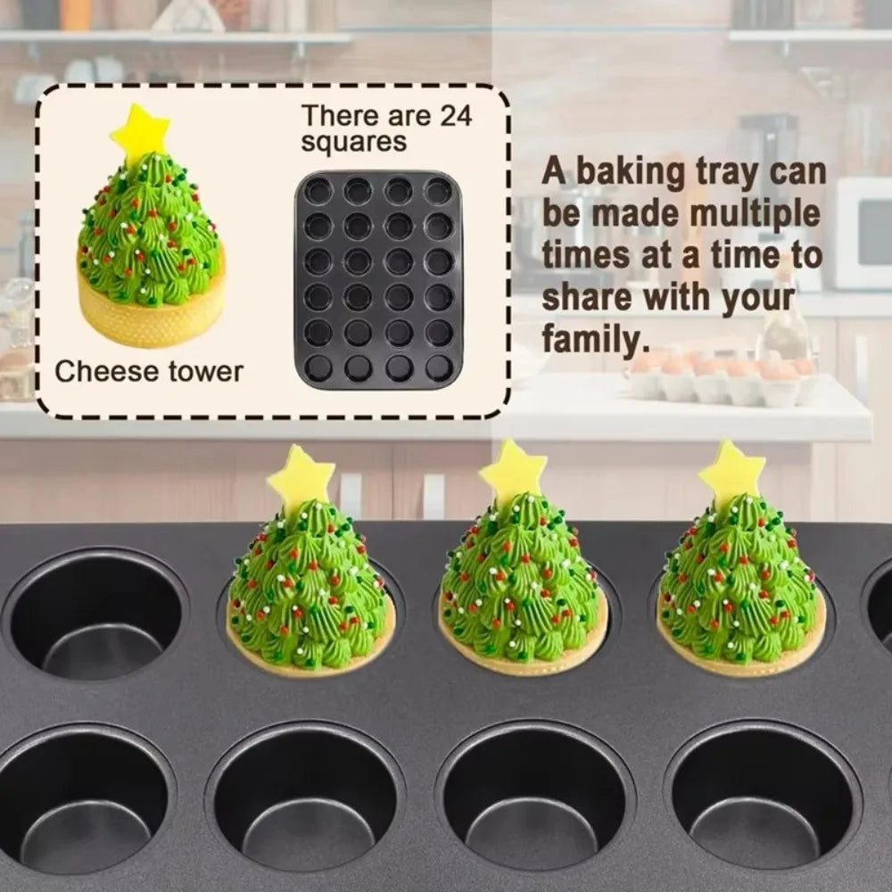 Mini Cake Pans | Carbon Steel 48 Hole Muffin Tray - Non Stick Bakeware - ZOOMNSTORE