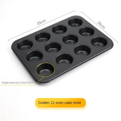 Mini Cake Pans | Carbon Steel 48 Hole Muffin Tray - Non Stick Bakeware - ZOOMNSTORE