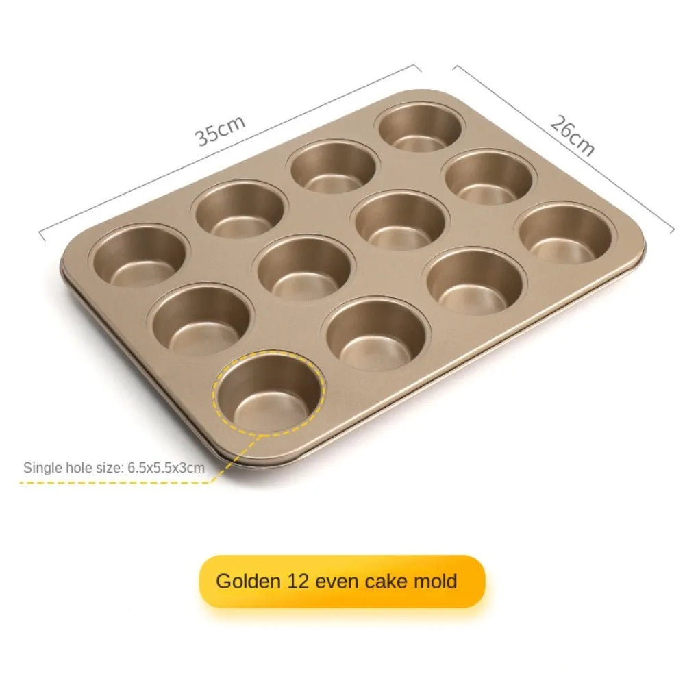 Mini Cake Pans | Carbon Steel 48 Hole Muffin Tray - Non Stick Bakeware - ZOOMNSTORE