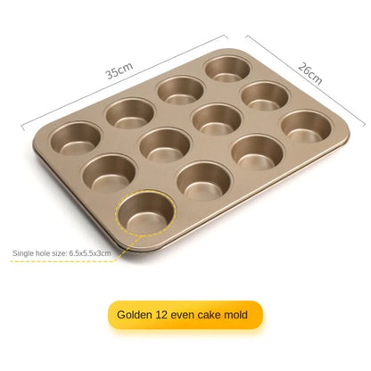 Mini Cake Pans | Carbon Steel 48 Hole Muffin Tray - Non Stick Bakeware - ZOOMNSTORE