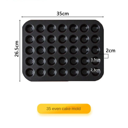 Mini Cake Pans | Carbon Steel 48 Hole Muffin Tray - Non Stick Bakeware - ZOOMNSTORE