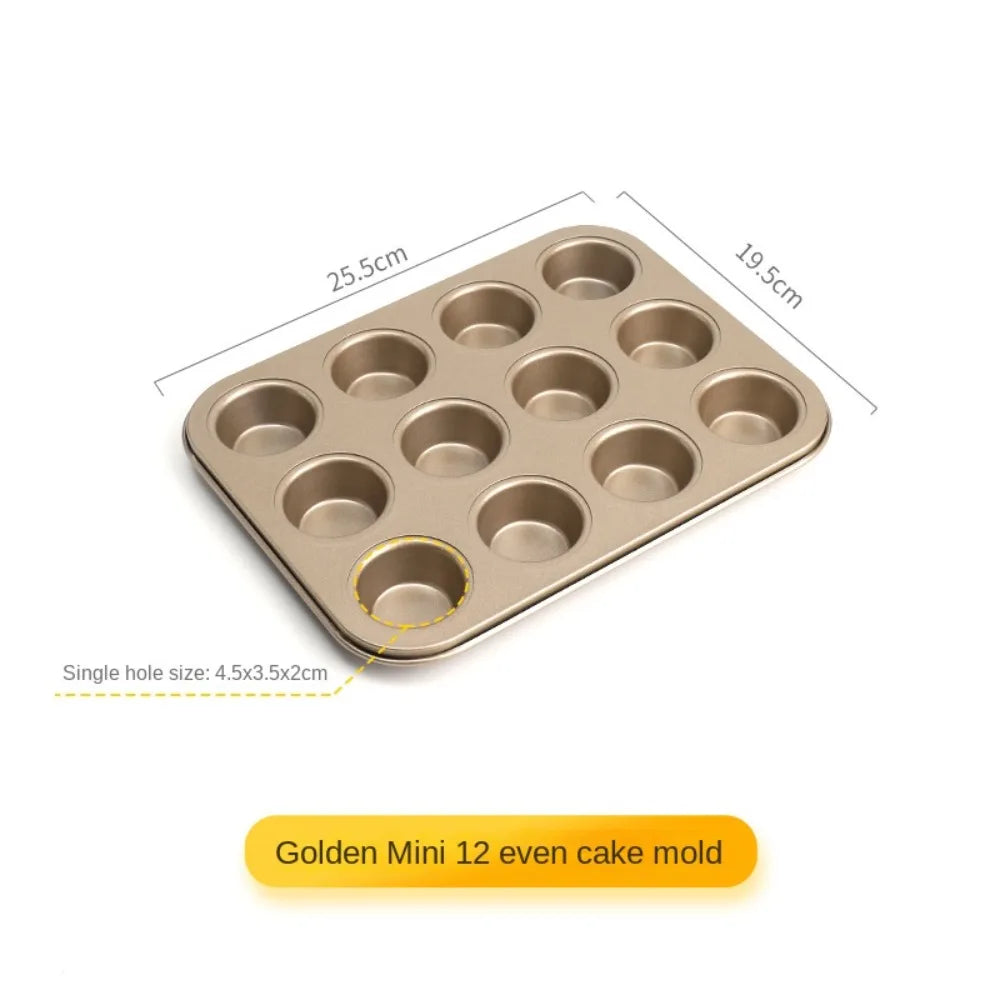Mini Cake Pans | Carbon Steel 48 Hole Muffin Tray - Non Stick Bakeware - ZOOMNSTORE