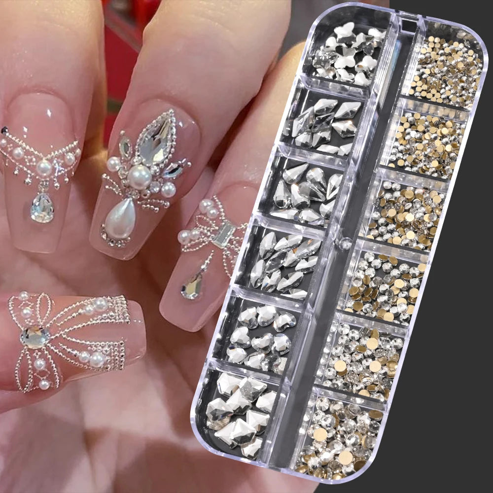 Mini Caviar Beads Nail Art Set - GoldSilver Micro Ball Charms with Magnetic Pen - ZOOMNSTORE