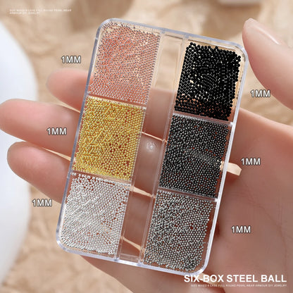 Mini Caviar Beads Nail Art Set - GoldSilver Micro Ball Charms with Magnetic Pen - ZOOMNSTORE