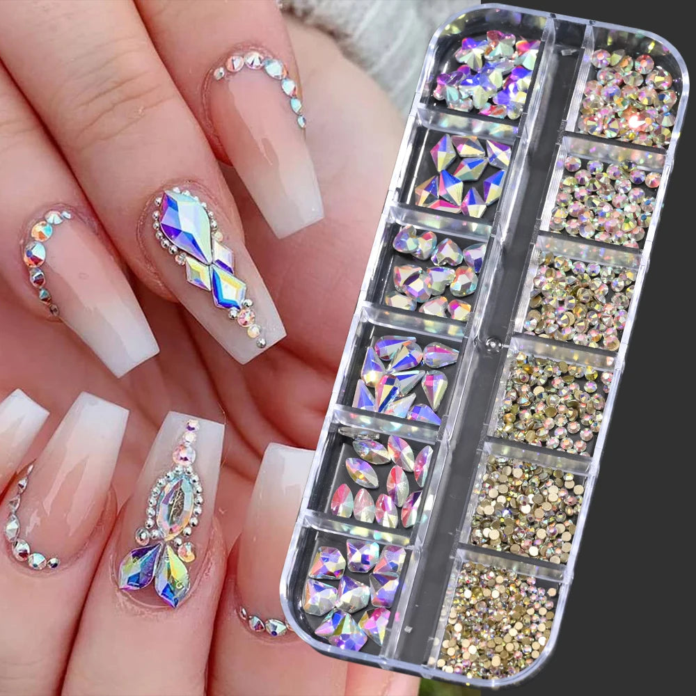 Mini Caviar Beads Nail Art Set - GoldSilver Micro Ball Charms with Magnetic Pen - ZOOMNSTORE