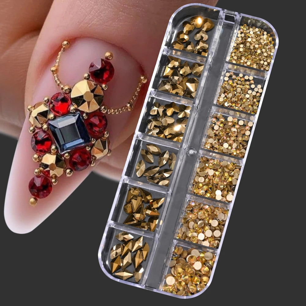 Mini Caviar Beads Nail Art Set - GoldSilver Micro Ball Charms with Magnetic Pen - ZOOMNSTORE