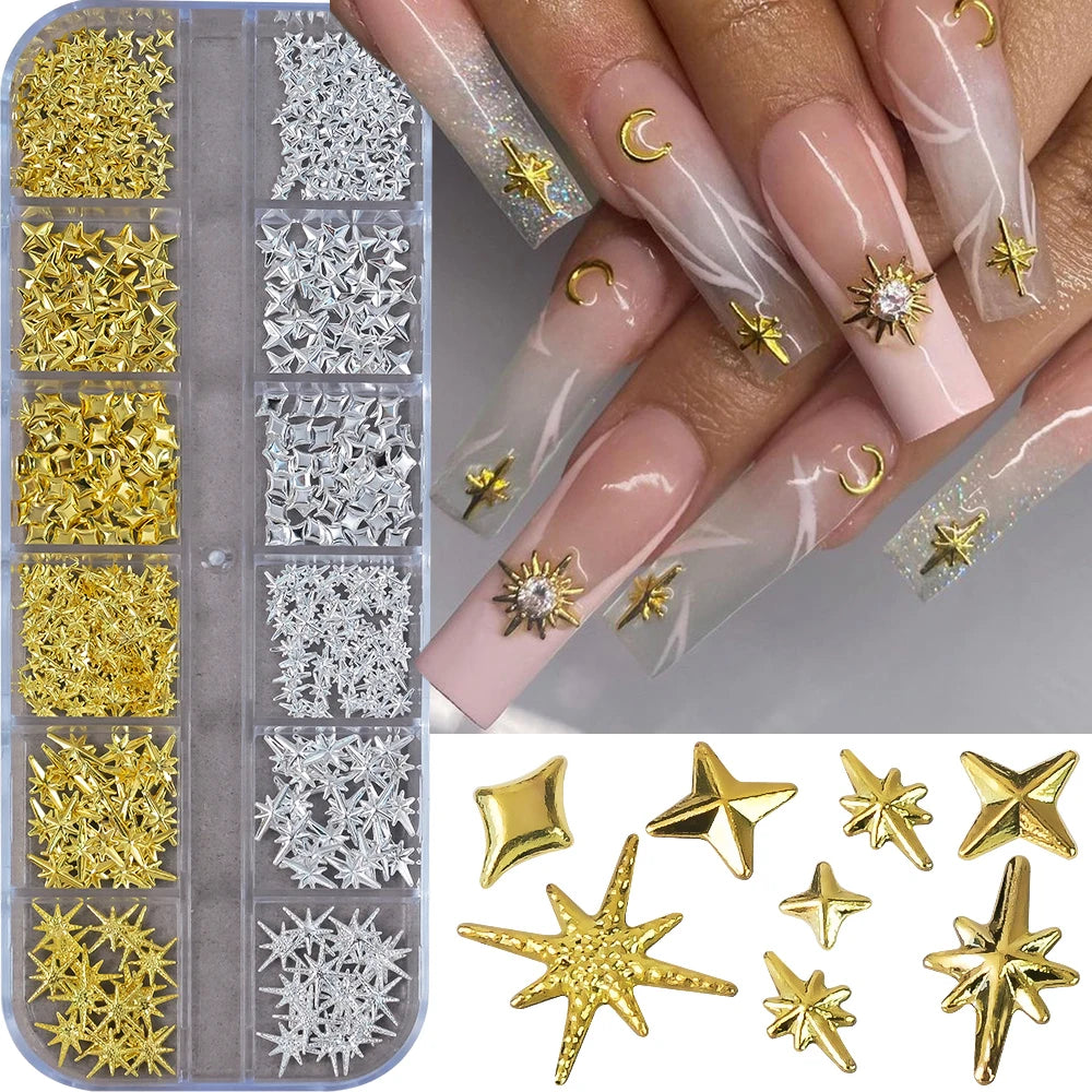 Mini Caviar Beads Nail Art Set - GoldSilver Micro Ball Charms with Magnetic Pen - ZOOMNSTORE