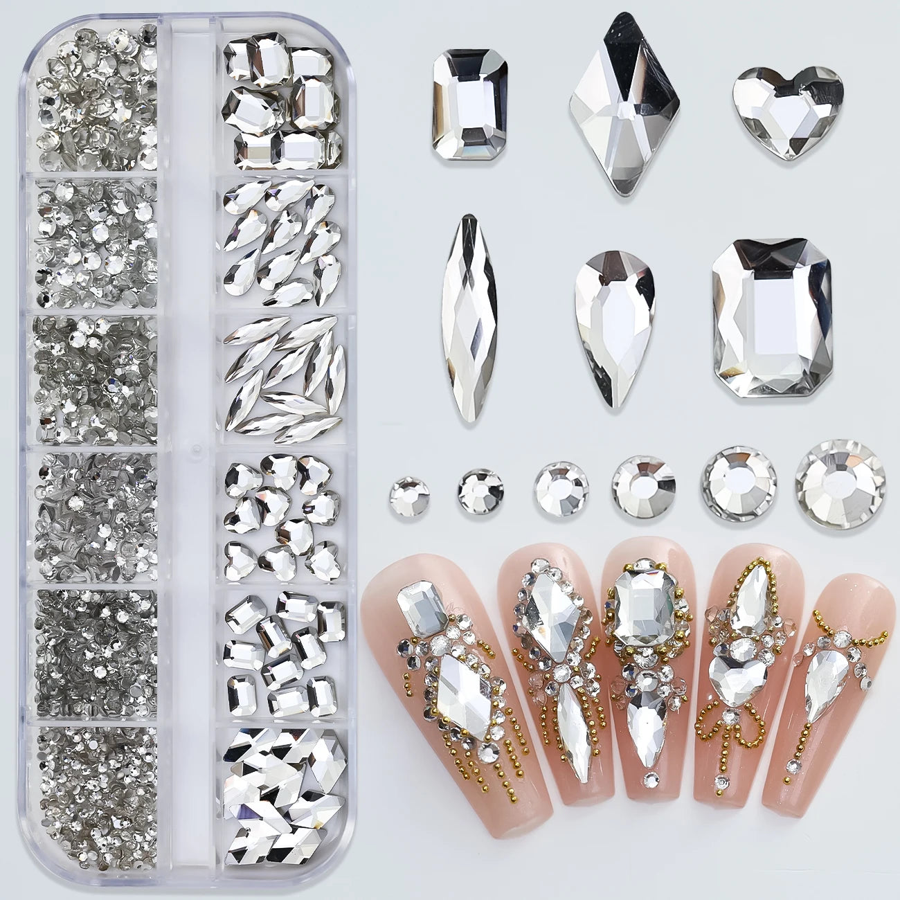 Mini Caviar Beads Nail Art Set - GoldSilver Micro Ball Charms with Magnetic Pen - ZOOMNSTORE