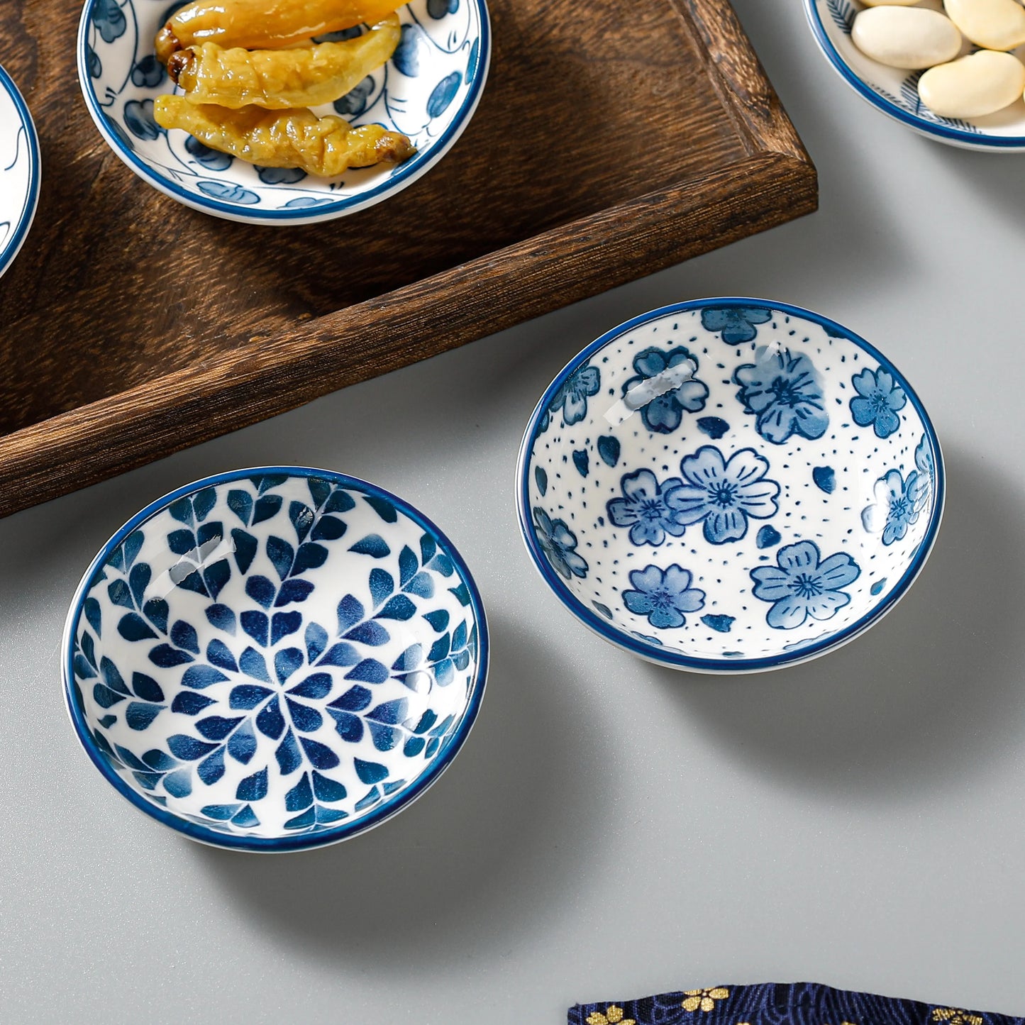 Mini Ceramic Sauce Dishes - Retro Chinese Style Sashimi Sushi Plates 6PCS Set - ZOOMNSTORE