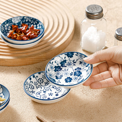 Mini Ceramic Sauce Dishes - Retro Chinese Style Sashimi Sushi Plates 6PCS Set - ZOOMNSTORE