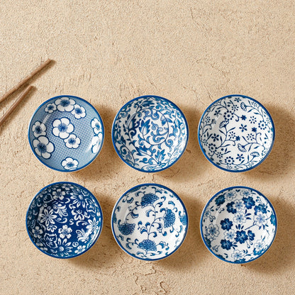 Mini Ceramic Sauce Dishes - Retro Chinese Style Sashimi Sushi Plates 6PCS Set - ZOOMNSTORE