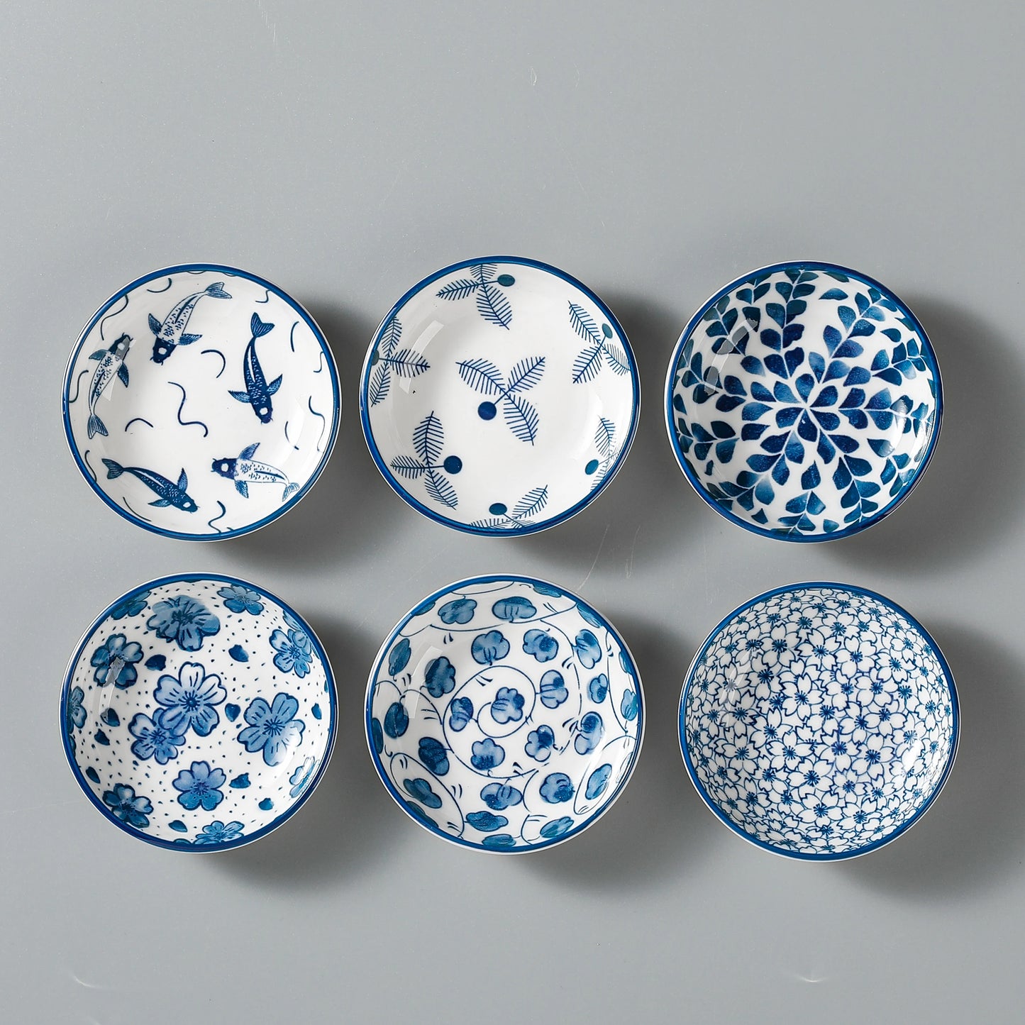 Mini Ceramic Sauce Dishes - Retro Chinese Style Sashimi Sushi Plates 6PCS Set - ZOOMNSTORE
