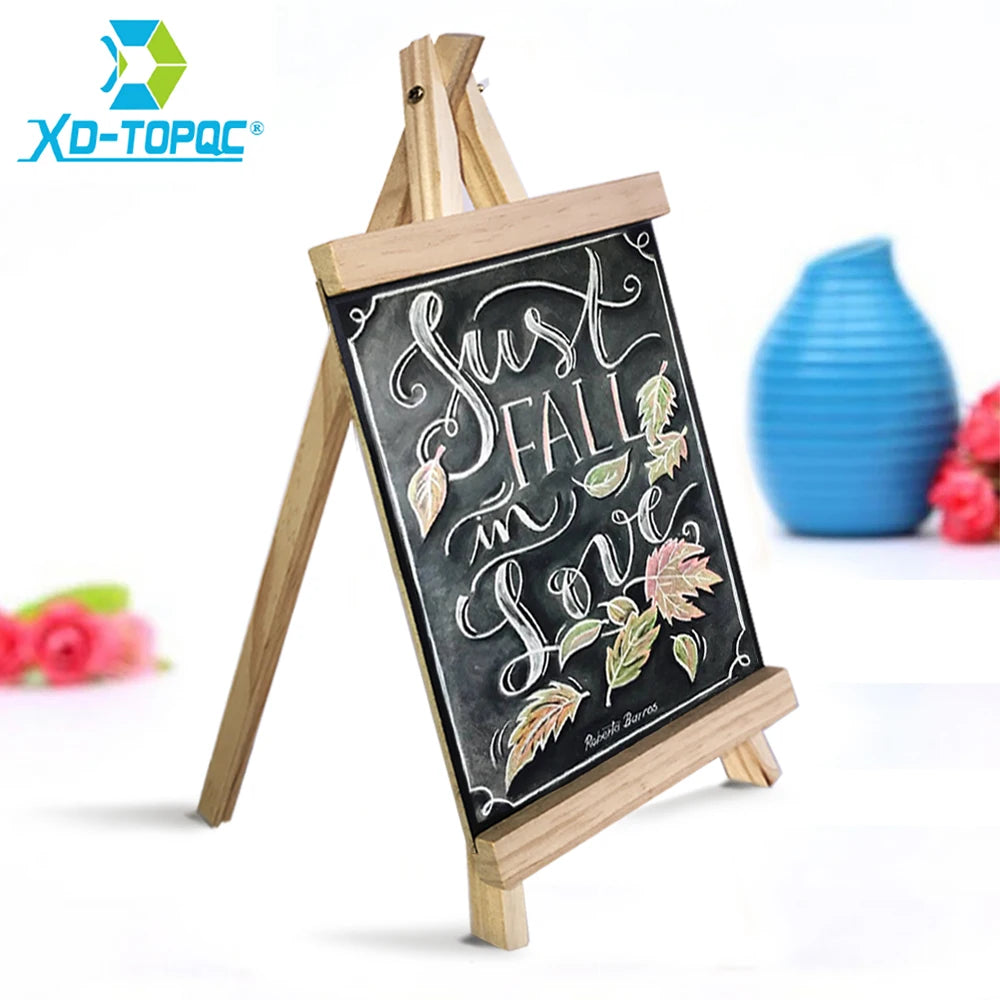 Mini Chalkboard With Pine Wood Frame - Desktop Blackboard Tabletop Easel - ZOOMNSTORE