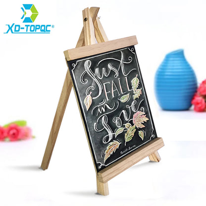 Mini Chalkboard With Pine Wood Frame - Desktop Blackboard Tabletop Easel - ZOOMNSTORE