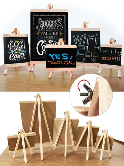 Mini Chalkboard With Pine Wood Frame - Desktop Blackboard Tabletop Easel - ZOOMNSTORE