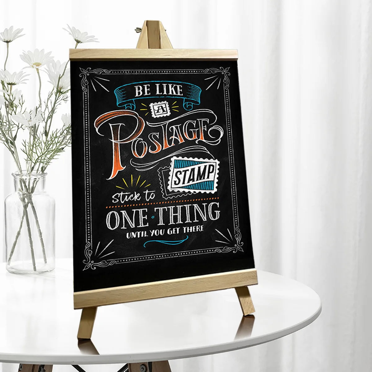 Mini Chalkboard With Pine Wood Frame - Desktop Blackboard Tabletop Easel - ZOOMNSTORE