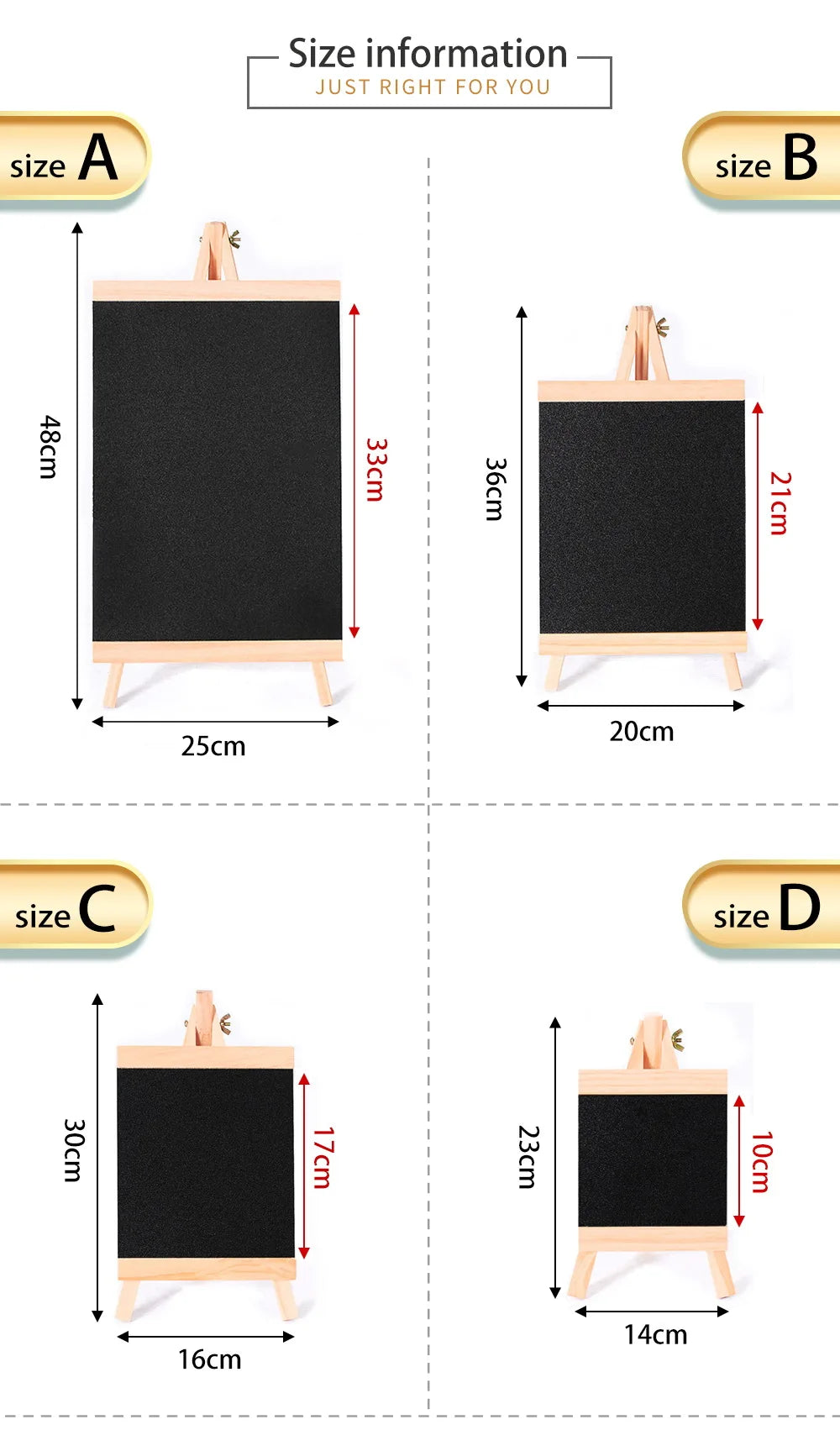 Mini Chalkboard With Pine Wood Frame - Desktop Blackboard Tabletop Easel - ZOOMNSTORE