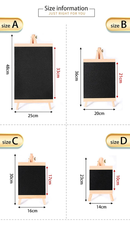 Mini Chalkboard With Pine Wood Frame - Desktop Blackboard Tabletop Easel - ZOOMNSTORE