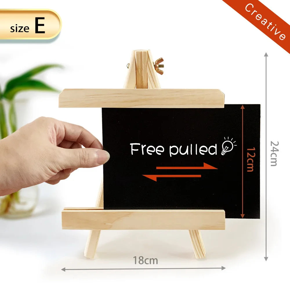 Mini Chalkboard With Pine Wood Frame - Desktop Blackboard Tabletop Easel - ZOOMNSTORE