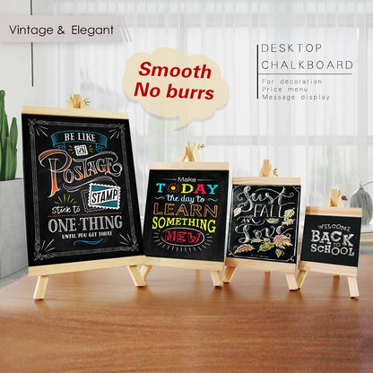 Mini Chalkboard With Pine Wood Frame - Desktop Blackboard Tabletop Easel - ZOOMNSTORE
