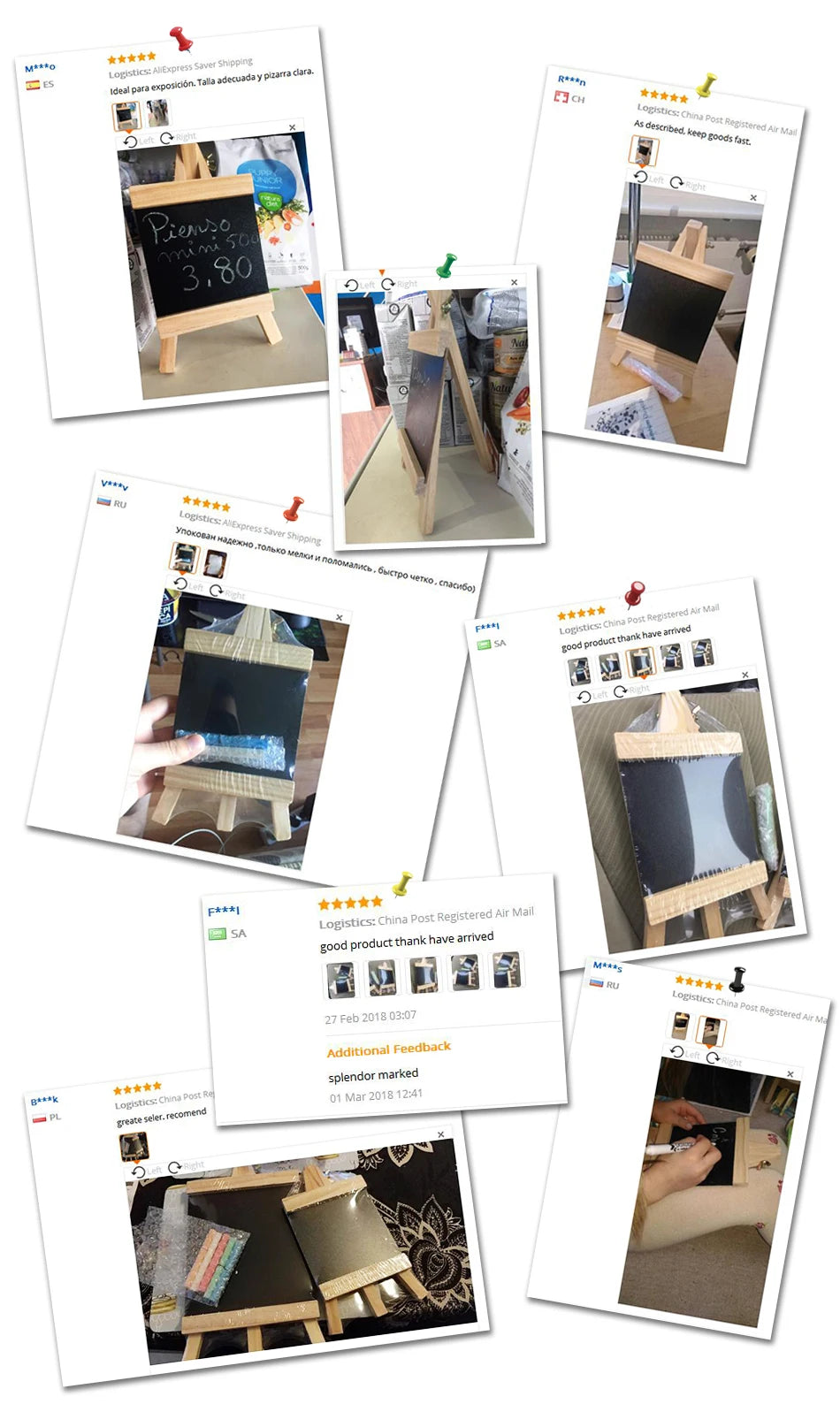 Mini Chalkboard With Pine Wood Frame - Desktop Blackboard Tabletop Easel - ZOOMNSTORE