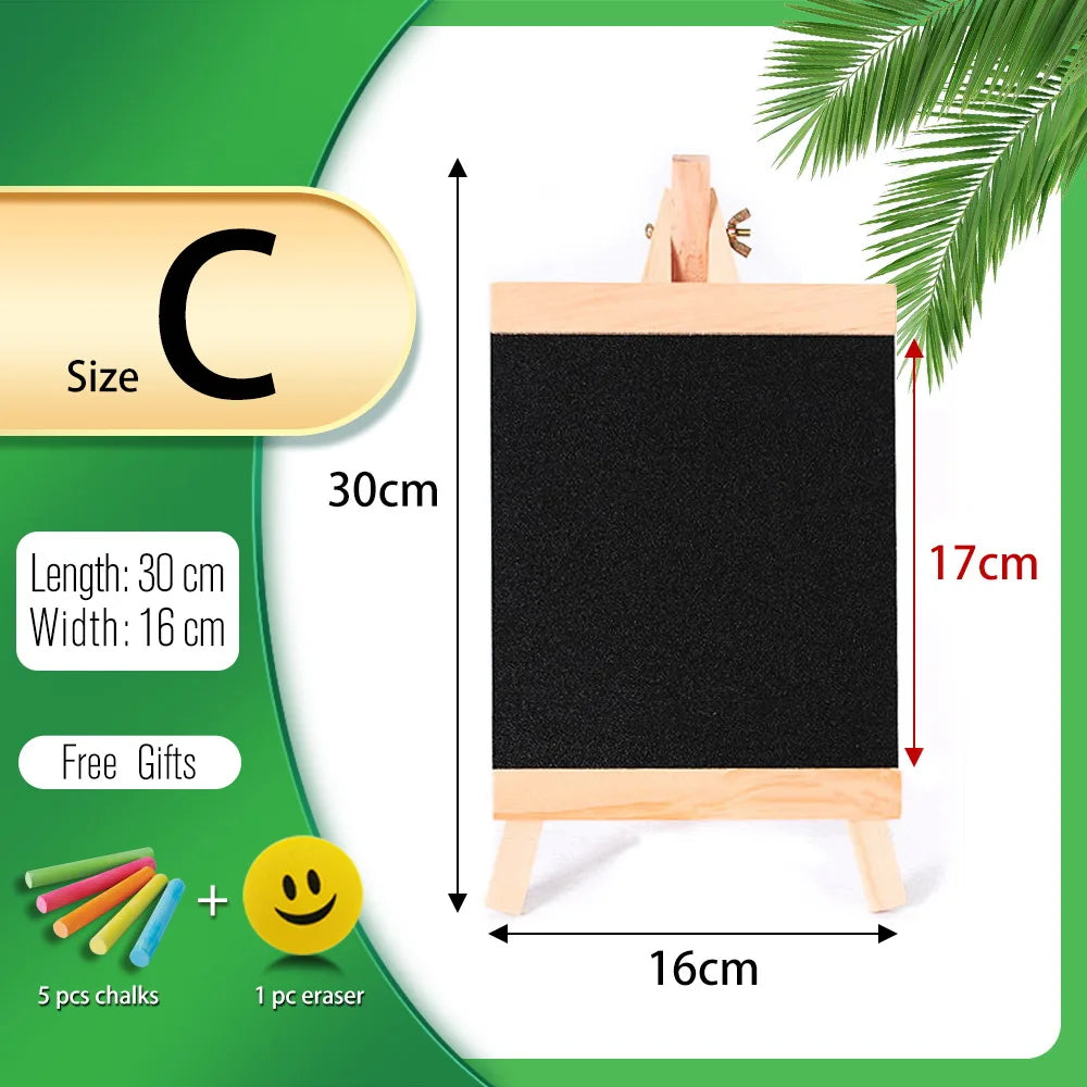 Mini Chalkboard With Pine Wood Frame - Desktop Blackboard Tabletop Easel - ZOOMNSTORE