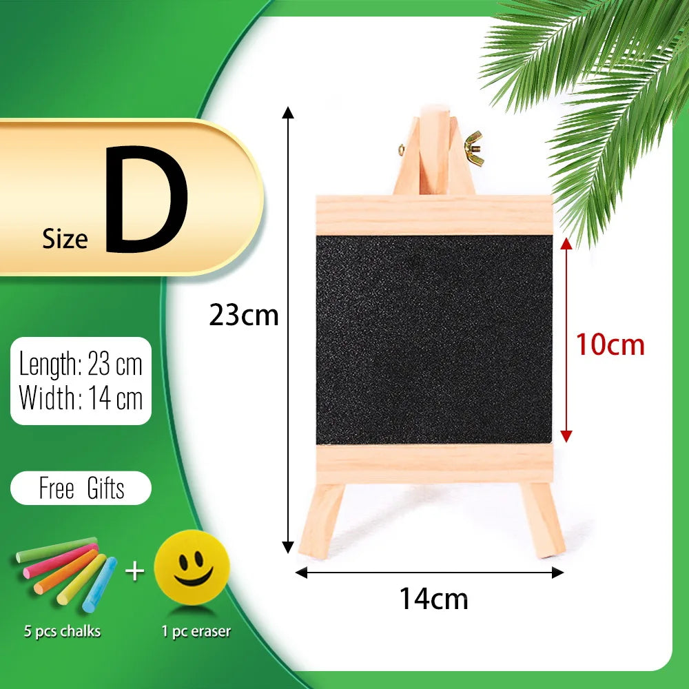Mini Chalkboard With Pine Wood Frame - Desktop Blackboard Tabletop Easel - ZOOMNSTORE