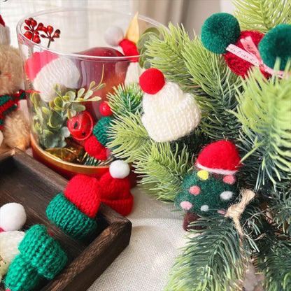 Mini Christmas Hat and Scarf Set - DIY Holiday Party Decoration - ZOOMNSTORE