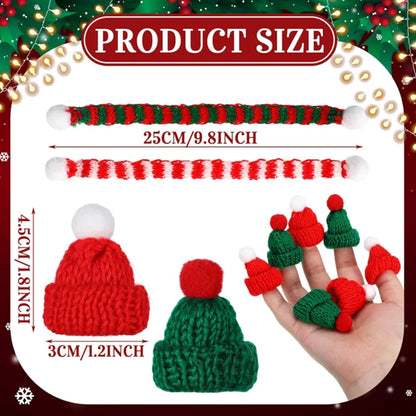 Mini Christmas Hat and Scarf Set - DIY Holiday Party Decoration - ZOOMNSTORE