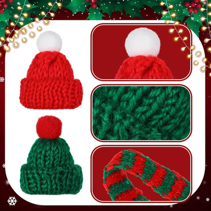 Mini Christmas Hat and Scarf Set - DIY Holiday Party Decoration - ZOOMNSTORE
