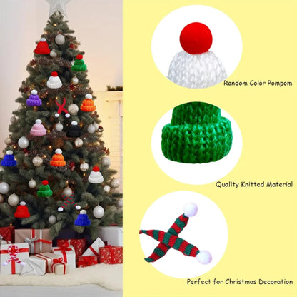 Mini Christmas Hat and Scarf Set - DIY Holiday Party Decoration - ZOOMNSTORE