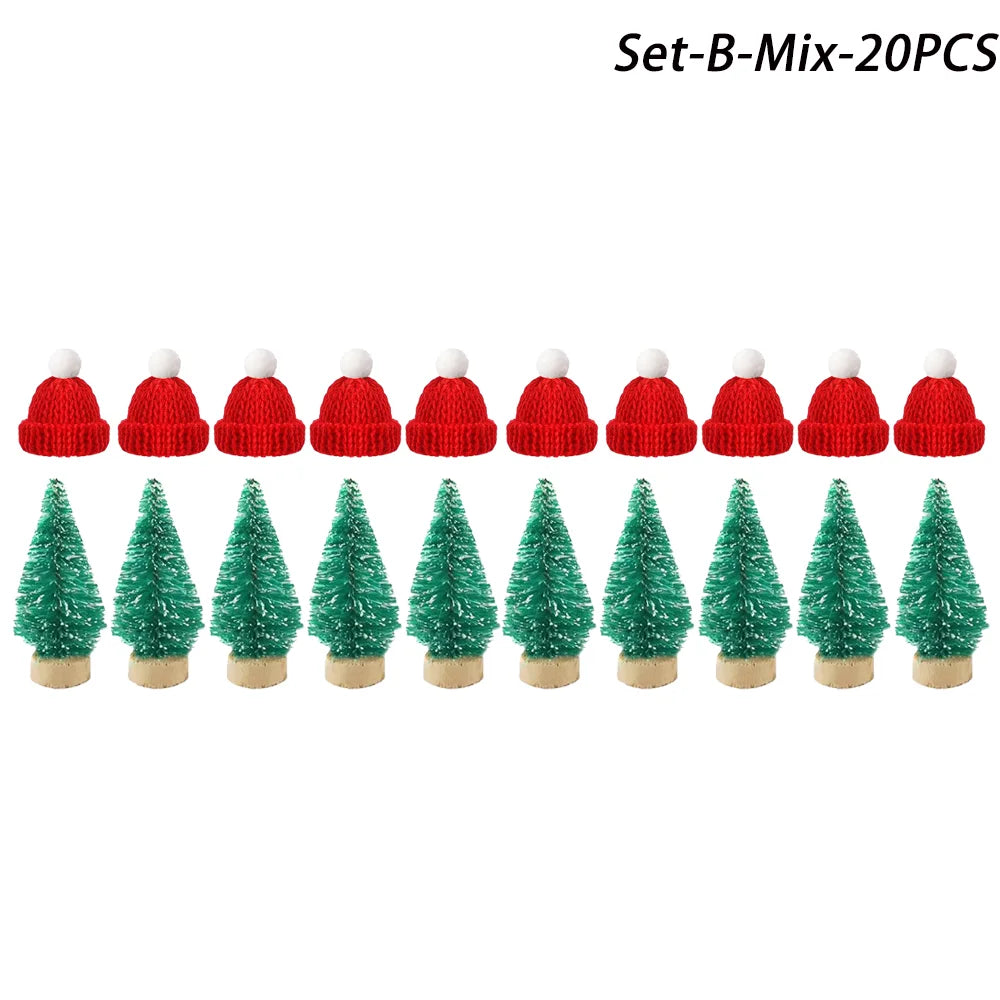 Mini Christmas Hat and Scarf Set - DIY Holiday Party Decoration - ZOOMNSTORE