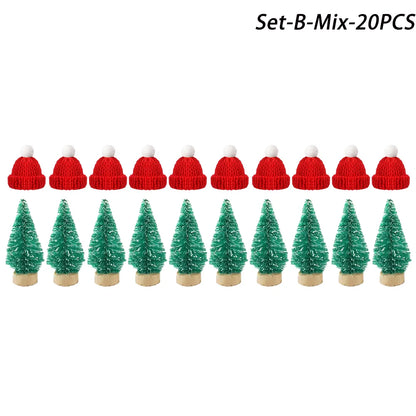 Mini Christmas Hat and Scarf Set - DIY Holiday Party Decoration - ZOOMNSTORE
