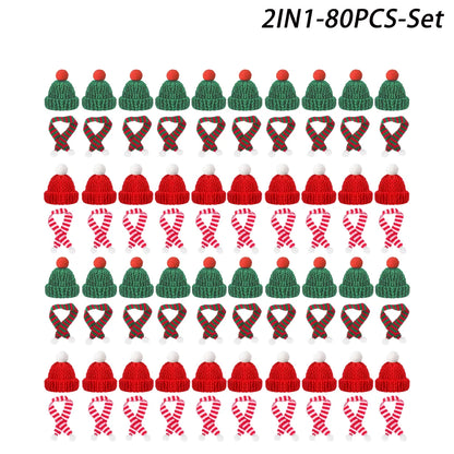 Mini Christmas Hat and Scarf Set - DIY Holiday Party Decoration - ZOOMNSTORE