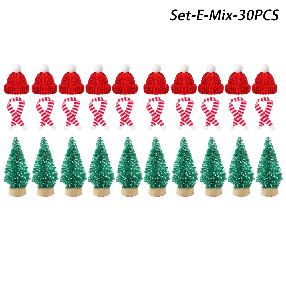 Mini Christmas Hat and Scarf Set - DIY Holiday Party Decoration - ZOOMNSTORE