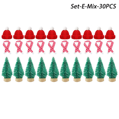 Mini Christmas Hat and Scarf Set - DIY Holiday Party Decoration - ZOOMNSTORE