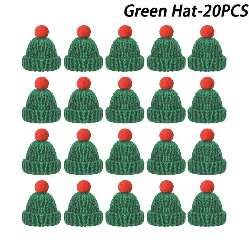 Mini Christmas Hat and Scarf Set - DIY Holiday Party Decoration - ZOOMNSTORE