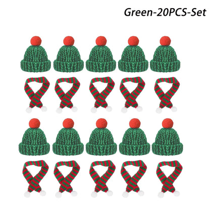 Mini Christmas Hat and Scarf Set - DIY Holiday Party Decoration - ZOOMNSTORE