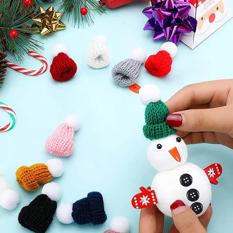 Mini Christmas Hat and Scarf Set - DIY Holiday Party Decoration - ZOOMNSTORE