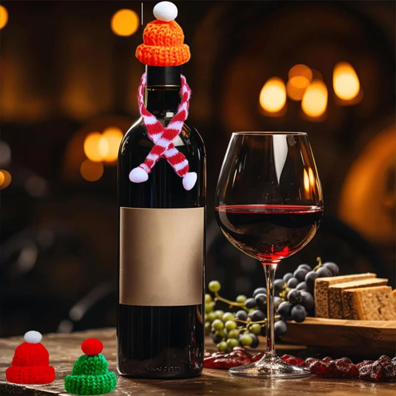 Mini Christmas Hat and Scarf Set - DIY Holiday Party Decoration - ZOOMNSTORE