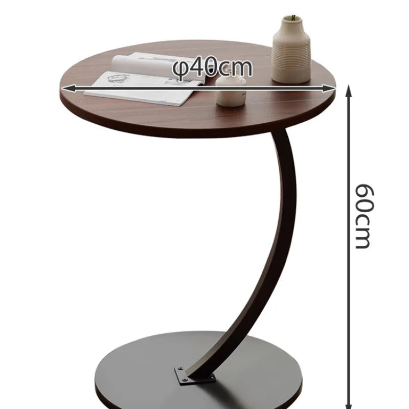 Round Movable Mini Coffee Table - Small Luxury Bedside Table - ZOOMNSTORE