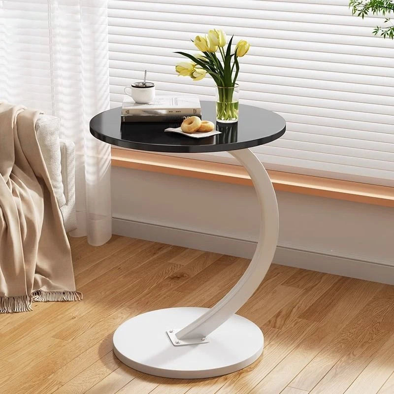 Round Movable Mini Coffee Table - Small Luxury Bedside Table - ZOOMNSTORE