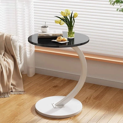 Round Movable Mini Coffee Table - Small Luxury Bedside Table - ZOOMNSTORE