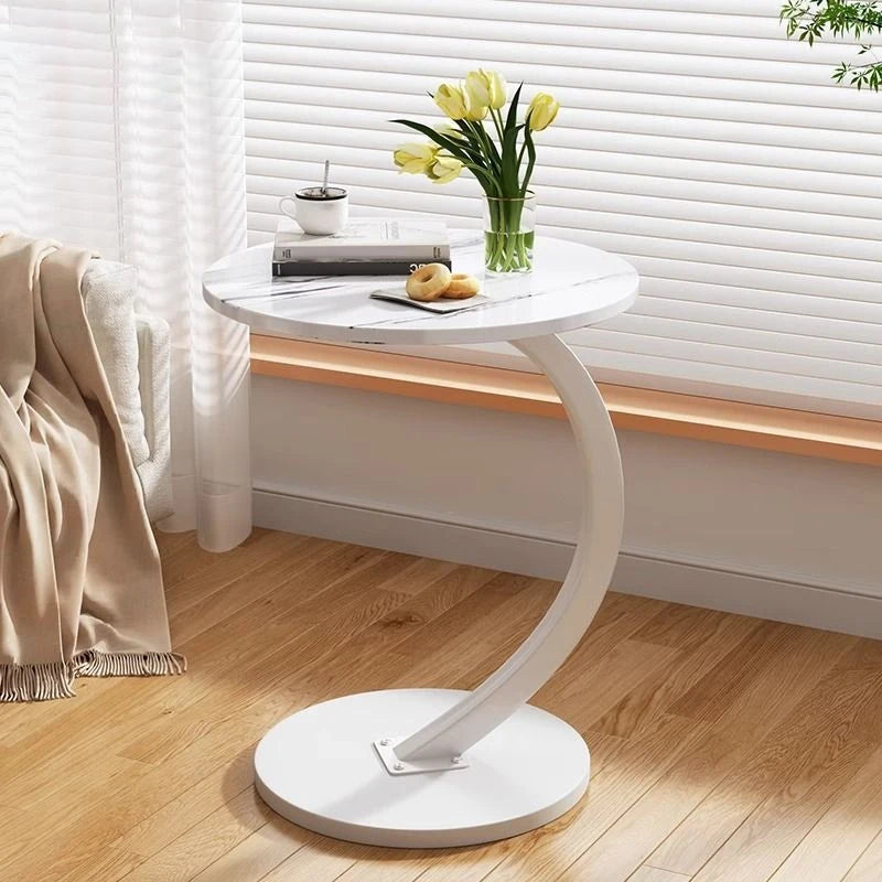 Round Movable Mini Coffee Table - Small Luxury Bedside Table - ZOOMNSTORE