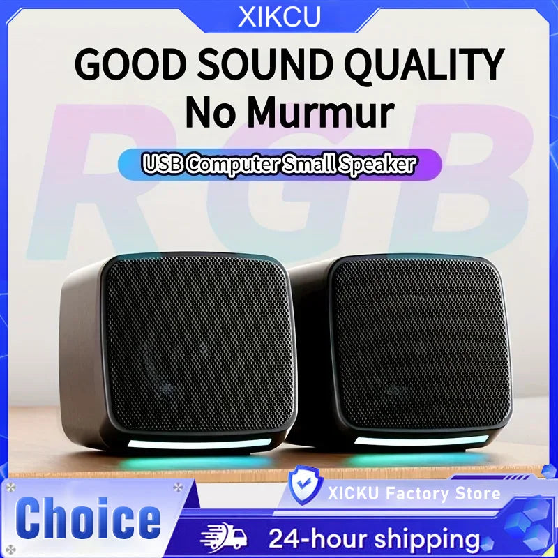 Mini Computer Speakers – Portable USB Powered 3.5mm Aux Speakers With Cool Lights - ZOOMNSTORE