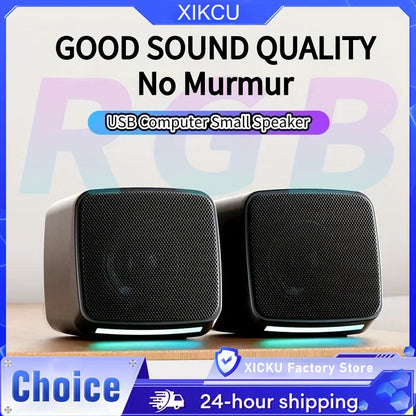 Mini Computer Speakers – Portable USB Powered 3.5mm Aux Speakers With Cool Lights - ZOOMNSTORE