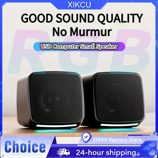 Mini Computer Speakers – Portable USB Powered 3.5mm Aux Speakers With Cool Lights - ZOOMNSTORE