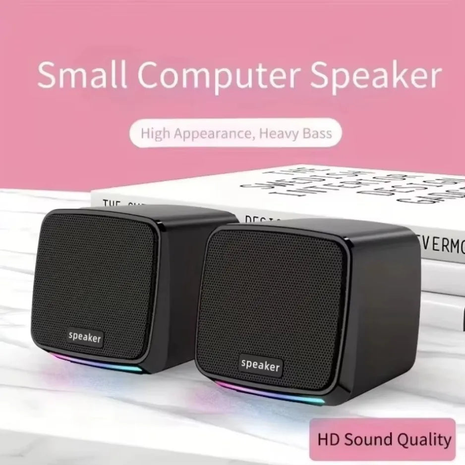 Mini Computer Speakers – Portable USB Powered 3.5mm Aux Speakers With Cool Lights - ZOOMNSTORE