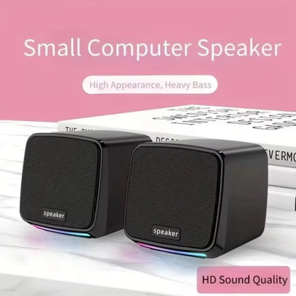 Mini Computer Speakers – Portable USB Powered 3.5mm Aux Speakers With Cool Lights - ZOOMNSTORE